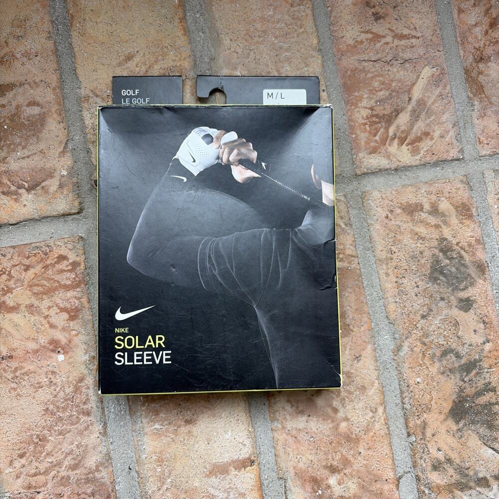 Men's Nike Dri-Fit UV Solar Golf Sleeves Black Adult Size M/L New